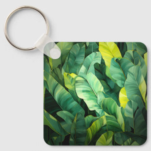 Tropische Bladeren Abstract Botanisch Jungle Natuu Sleutelhanger