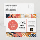 Tropische Bladeren Abstract Coupon Korting Briefkaart (Voorkant / Achterkant)