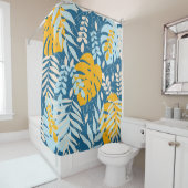 Tropische bladeren: Abstract Oerwoud Douchegordijn (In situ)