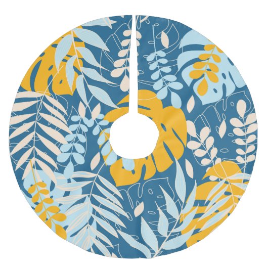 Tropische bladeren: Abstract Oerwoud Kerstboom Rok (Voorkant)