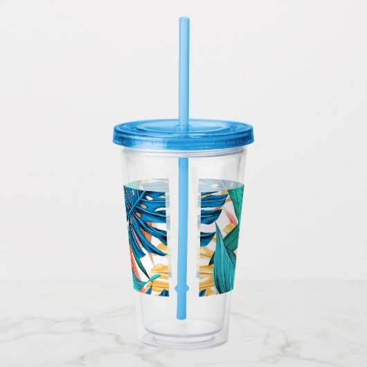 Tropische bladeren Acryltumbler Acryl Drinkbeker (Rechts)