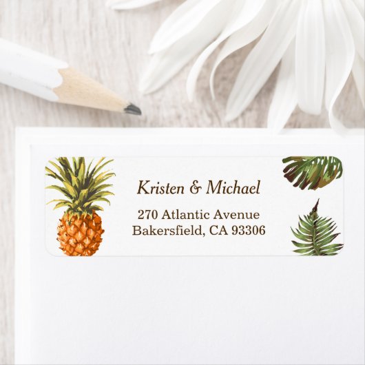 Tropische bladeren anananas Decor Luau Wedding Etiket (Insitu)