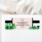 Tropische bladeren & ananas Elegante bruiloft Etiket (Insitu)