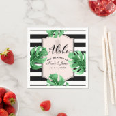 Tropische bladeren & ananas Elegante moderne bruil Servetten (Insitu)