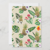 Tropische Bladeren Ananas Luau Afstuderen Kaart (Achterkant)