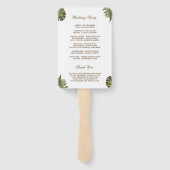 Tropische bladeren Ananas Luau bruiloft programma Handwaaier (Achterkant)