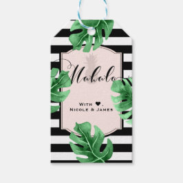 Tropische Bladeren & Ananas Trouw MAHALO ALOHA Cadeaulabel