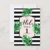 Tropische Bladeren & Ananas Trouwtafel Nummer Kaart (Voorkant)