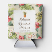 Tropische bladeren ananas Vrijgezellenfeest gunst Blikjeskoeler (Voorkant)