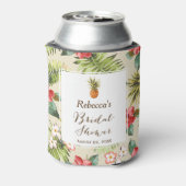 Tropische bladeren ananas Vrijgezellenfeest gunst Blikjeskoeler (Blikje Achterkant)