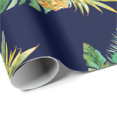 Tropische bladeren, ananassepatroon van de waterve cadeaupapier (Rol Hoek)