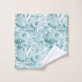 Tropische bladeren Aqua Bad Handdoek (Wasdoekje)