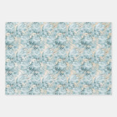 Tropische bladeren Aqua Pink Inpakpapier Vel (Voorkant 2)