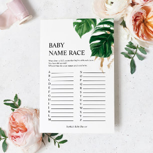 Tropische bladeren Baby shower Baby Race Game