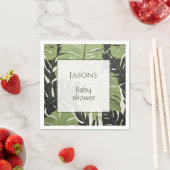 Tropische bladeren baby shower naam servet (Insitu)