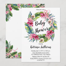 Tropische bladeren | Baby shower van roze Floral G