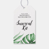 Tropische bladeren Bachelorette Survival Kit Label Cadeaulabel (Voorkant)
