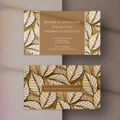Tropische bladeren Beige Elegant Visitekaartje