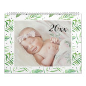 Tropische bladeren bewerkbare jaarfoto kalender (Hoes)