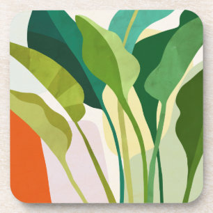 Tropische bladeren bier onderzetter