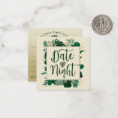 Tropische bladeren blad Passen getrouwd Date Night Notitiekaartje (Voorkant / Achterkant in situ)