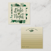 Tropische bladeren blad Passen getrouwd Date Night Notitiekaartje (Voorkant / Achterkant)