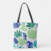 Tropische bladeren, bladeren tote bag (Achterkant)