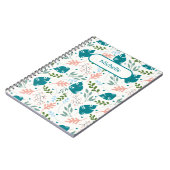 Tropische bladeren Blauw pastel lente gebladerte a Notitieboek (Linkerzijde)