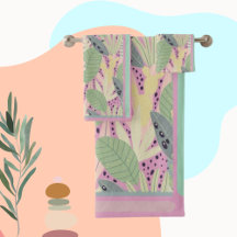 Tropische bladeren Blauwgroen, groen, roze, beachy