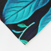 Tropische Bladeren Bloei Kunst Fleece Deken (Hoek)