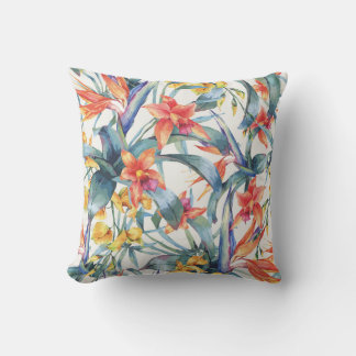 Tropische bladeren Bloemen  Botanisch Kussen