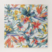 Tropische bladeren Bloemen  Botanisch Legpuzzel (Horizontaal)