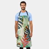 Tropische bladeren & bloemen: levendig patroon schort (Gedragen)
