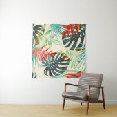Tropische bladeren & bloemen: levendig patroon wandkleed (In Situ (horizontaal))