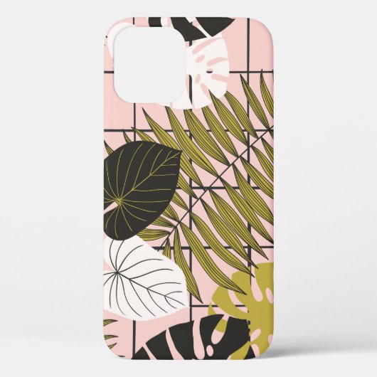 Tropische bladeren, bloemen, met de hand geschilde Case-Mate iPhone case (Achterkant)