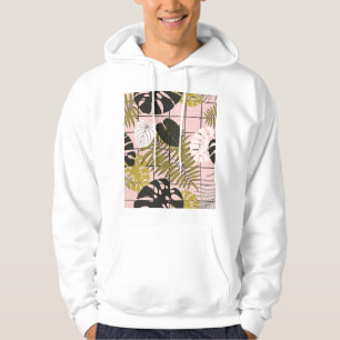 Tropische bladeren, bloemen, met de hand geschilde hoodie