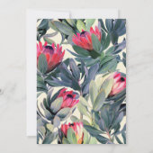 Tropische bladeren bloemen moderne bruiloft uitnod kaart (Achterkant)