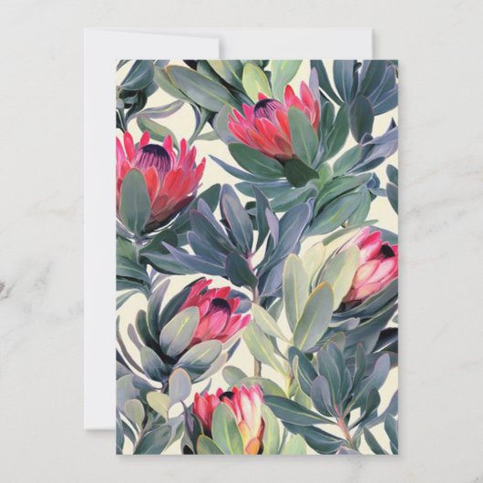 Tropische bladeren bloemen moderne bruiloft uitnod kaart (Achterkant)