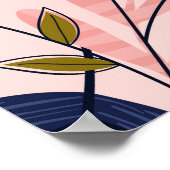 Tropische bladeren Bloemen  Print (Hoek)