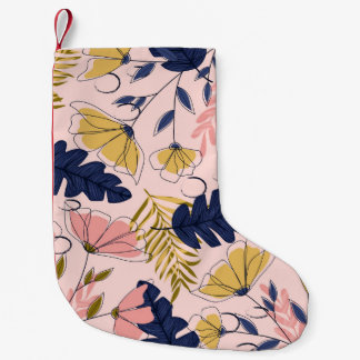 Tropische bladeren Bloemen  Print Kleine Kerstsok