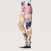 Tropische bladeren Bloemen  Print Leggings (Links)