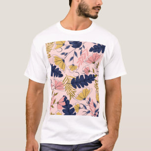Tropische bladeren Bloemen Print T-shirt