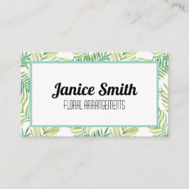 Tropische bladeren bloemenachtergrond groen visitekaartje