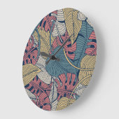 Tropische bladeren, bloemennaadloze achtergrond. grote klok (Hoek)