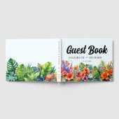 Tropische bladeren bloemenstrand bruiloft gastenboek (Volledig)
