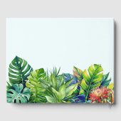 Tropische bladeren bloemenstrand bruiloft gastenboek (Achterkant)