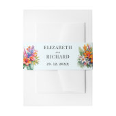 Tropische bladeren bloemenstrand bruiloft uitnodigingen wikkel (Voorkant Voorbeeld)