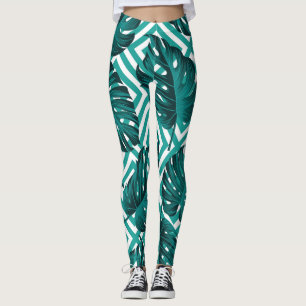Tropische bladeren: bloemig naadloos patroon. leggings