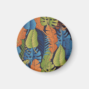 Tropische bladeren, bloemig naadloos patroon. magneet