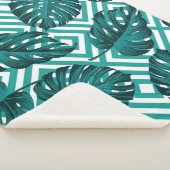 Tropische bladeren: bloemig naadloos patroon. sherpa deken (3/4)